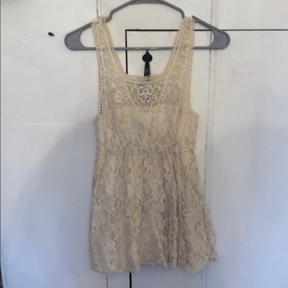Cream lace tank top